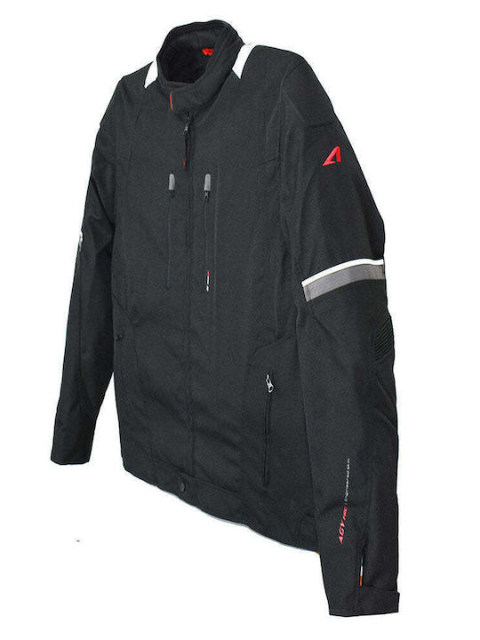 AGVpro Halifax Oversize Ανδρικό Μπουφάν Μηχανής Cordura 4 Εποχών Αδιάβροχο Μαύρο