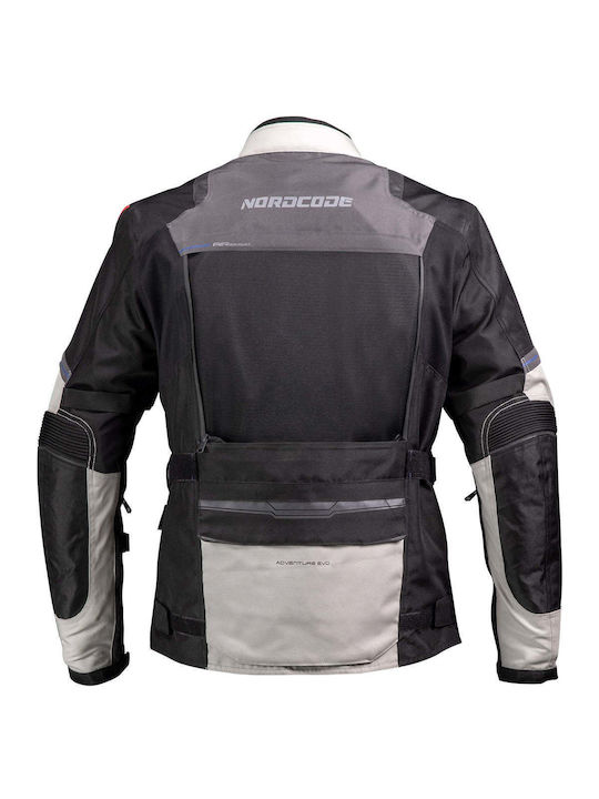 Adventure Evo 24 Men's Motorcycle Jacket Cordura 4 Seasons Waterproof Light-Grey Black