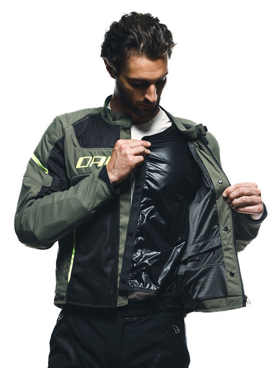 Dainese Air Frame 3 Sommer Herren Motorradjacke Army Green Black Fluo Yellow