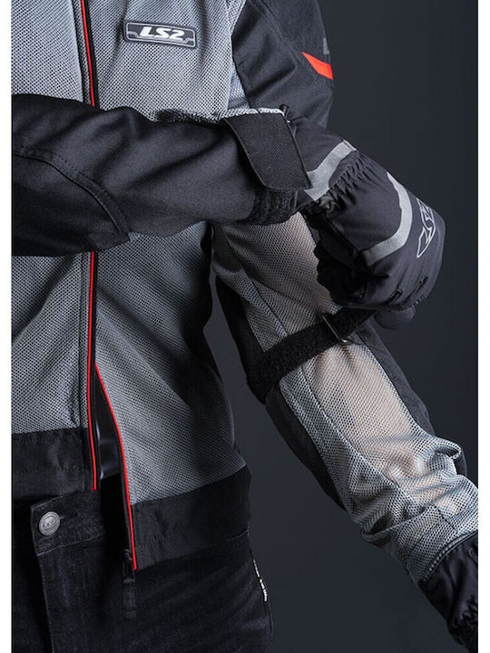 LS2 Airy Summer Men's Motorcycle Jacket Black/Grey/Red