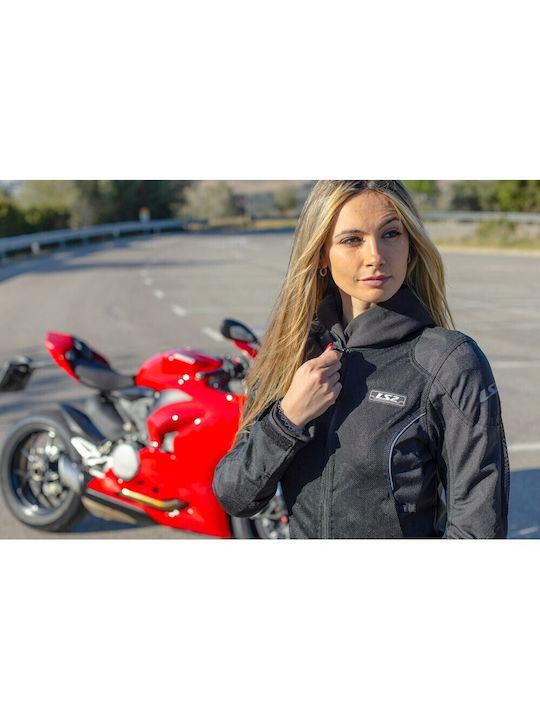 LS2 Airy Summer Men's Motorcycle Jacket Black/ White
