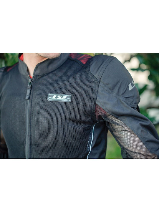LS2 Airy Summer Men's Motorcycle Jacket Black/ White