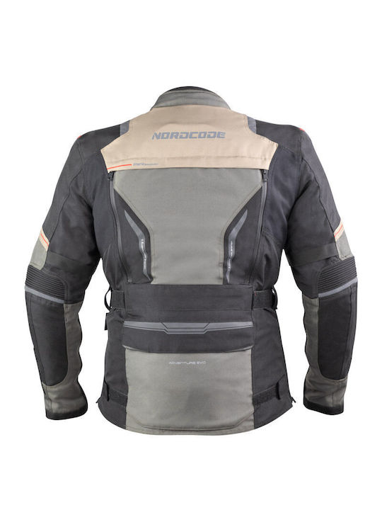 Adventure Evo 24 Oversize Men's Motorcycle Jacket Cordura 4 Seasons Waterproof Grey-Oil/Sand