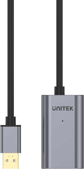 Unitek 20m USB 2.0 Cable A-Male to A-Female Gray (Y-274)
