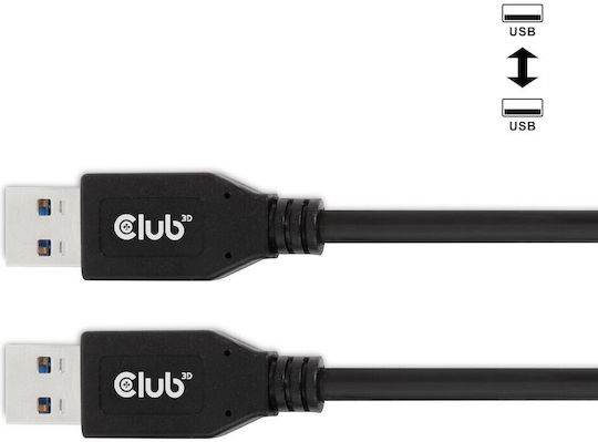 Club-3d Cable Usb-a 3.1 Gen 2 Male To Male 0.5 M Black Cac-1409