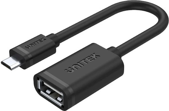 Unitek USB 2.0 Kabel USB-A-Buchse - Micro-USB-B-Stecker Schwarz 0.2m Y-C438GBK