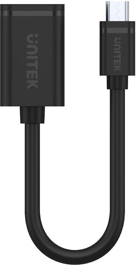 Unitek USB 2.0 Kabel USB-A-Buchse - Micro-USB-B-Stecker Schwarz 0.2m Y-C438GBK