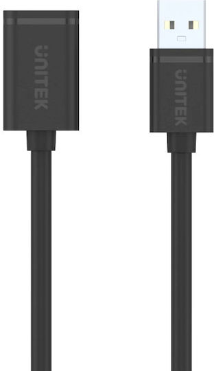 Unitek USB 2.0 Cable USB-A male - USB-A female Μαύρο 3m (Y-C417GBK)
