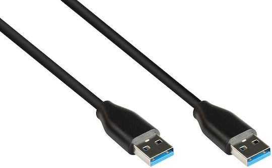 Alcasa USB-Kabel USB-A zu USB-A 1m Schwarz 2831-AA010S