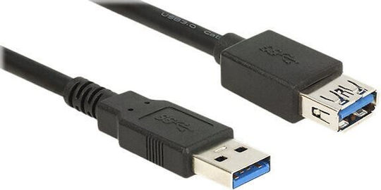 DeLock USB 3.0 Cablu USB-A - USB-A female Negru 1.5m 85055