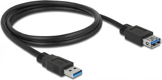 DeLock USB 3.0 Cablu USB-A - USB-A female Negru 1.5m 85055