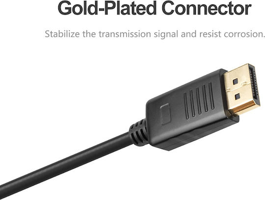 Unitek Cable DisplayPort male - DisplayPort male 1.5m Μαύρο (Y-C607BK)