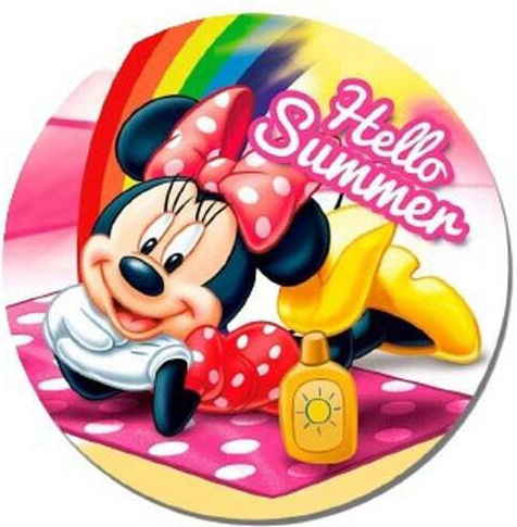 Minnie Mouse Round Towel Hello Summer 150 X 150 Cm Multicolor