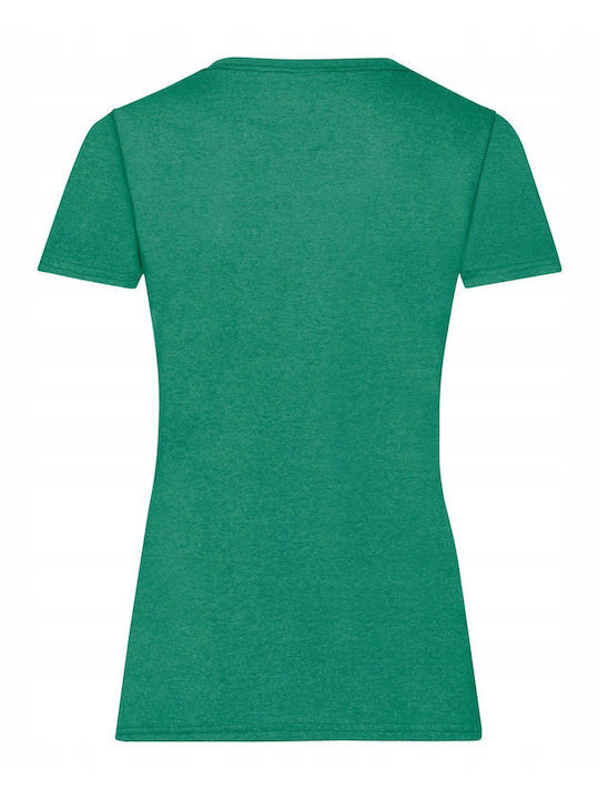 Fruit of the Loom Γυναικείο Διαφημιστικό T-shirt Κοντομάνικο Retro Heather Green