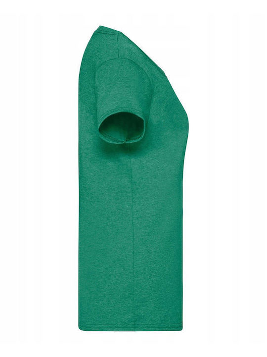 Fruit of the Loom Γυναικείο Διαφημιστικό T-shirt Κοντομάνικο Retro Heather Green