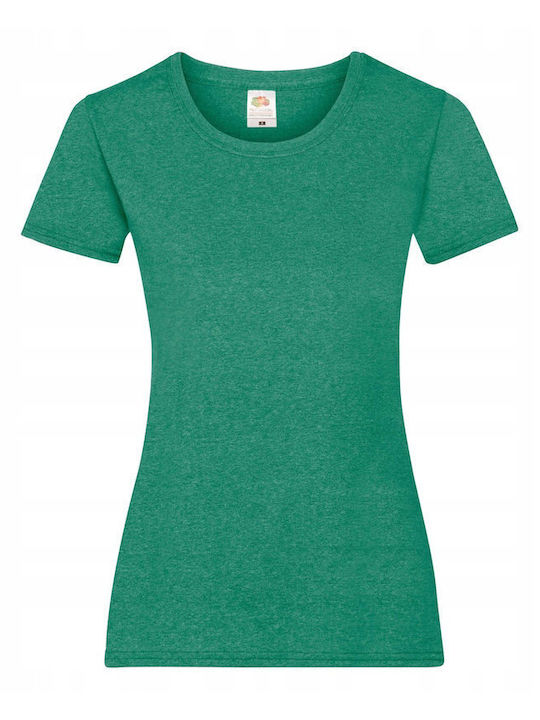 Fruit of the Loom Γυναικείο Διαφημιστικό T-shirt Κοντομάνικο Retro Heather Green