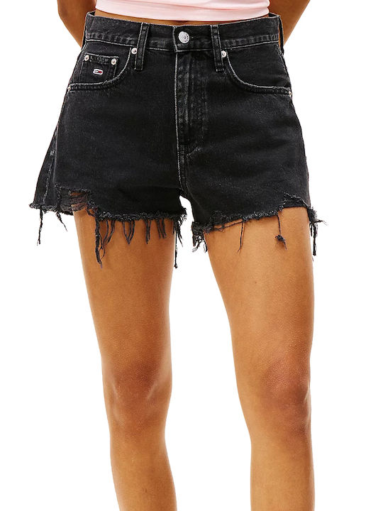 Femei Talie înaltă Pantaloni scurți Denim Black