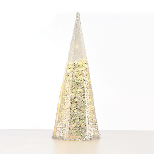 Beleuchtet Weihnachtsdekoration Baum Kegel Elektrisch Silver & White Sequin Cone Tree Beleuchtet Weihnachtsdekoration Baum Kegel Elektrisch Silver & White Sequin Cone Tree