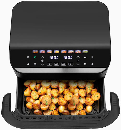 Izzy Air Fryer with Double Detachable Bucket 11lt Black IZ-8260