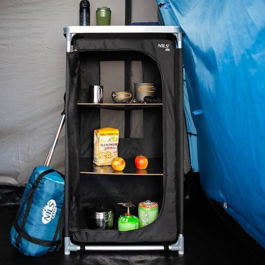 Nils Aluminum Wardrobe for Camping Folding Black