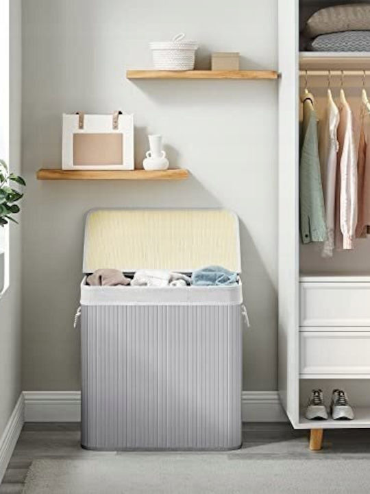 Songmics Laundry Basket Bamboo Folding with Cap 60x40x60.5cm