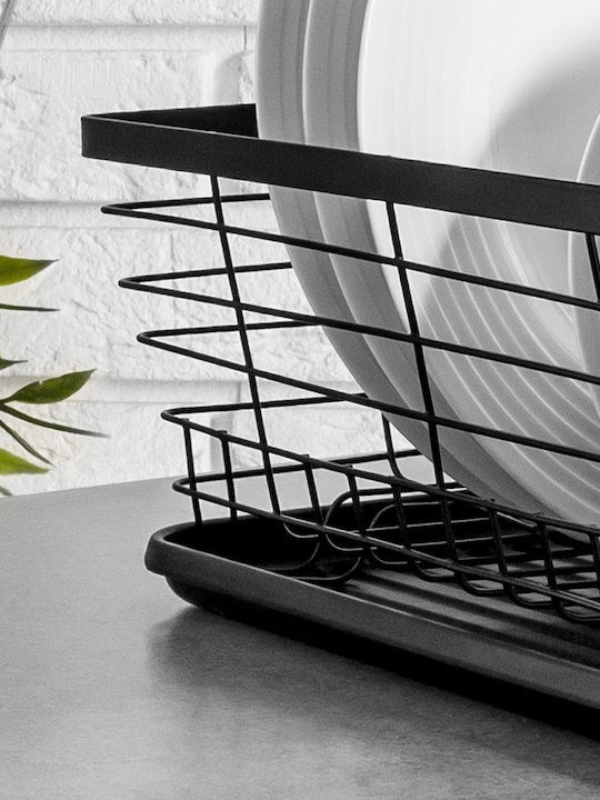 Vilde Στραγγιστήρι Νεροχύτη Μεταλλικό Μαύρο 36x30x14.5cm