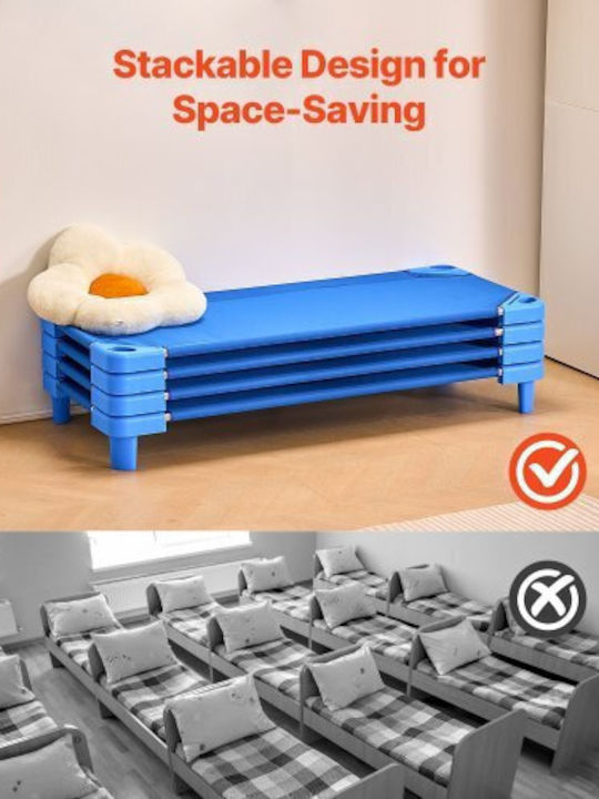 Vevor Stapelbare Kinderbetten 52" X 23" Kindergarten Blau Set aus 4