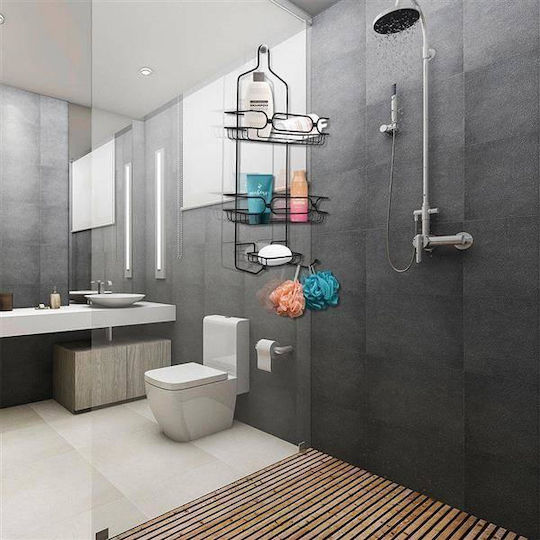 Vilde Wall Mounted Bathroom Shelf Metallic 61x28.5x12.5cm Black