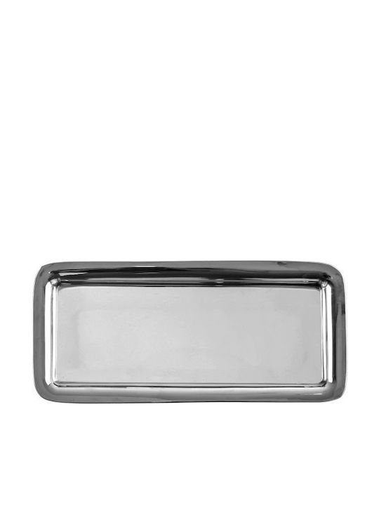 Orion Stainless Steel Rectangular Serving Tray in Gray Color 39x17cm 1pcs
