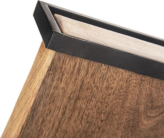 Orion Holz Rechteckig Serviertablett Rutschfest in Braun Farbe 35.5x27x8.5cm 1Stück