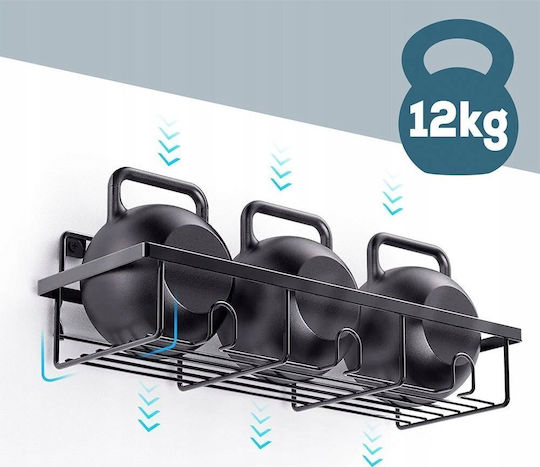Vilde 4-Pack Shower Caddy Wall Mounted Bathroom Items Organizer Set 4pcs Black