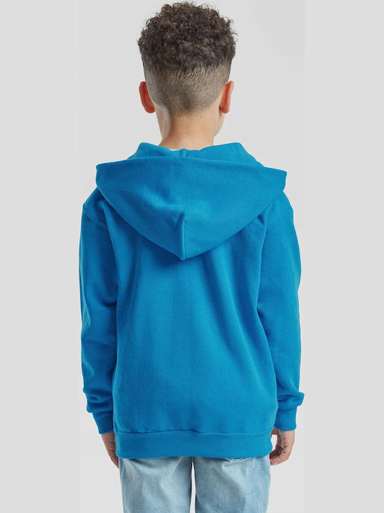 Kinder-Sweatshirt Strickjacke mit Kapuze und Taschen Hellblau