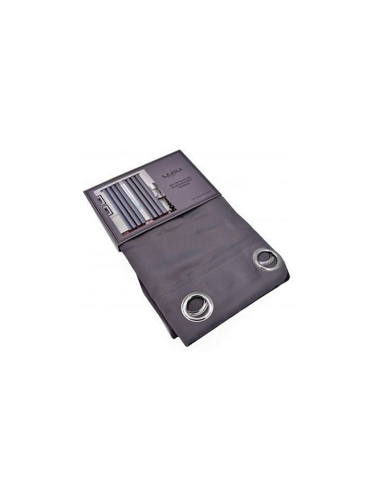 Sidi Home Plast Κουρτίνα Συσκότισης με Τρουκς Μαύρη 140x260εκ.