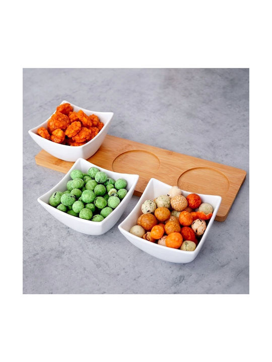 Excellent Houseware Μπωλ Σερβιρίσματος Στρογγυλό από Πορσελάνη Λευκό 4τμχ 8720573502184