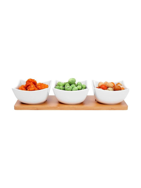 Excellent Houseware Μπωλ Σερβιρίσματος Στρογγυλό από Πορσελάνη Λευκό 4τμχ 8720573502184