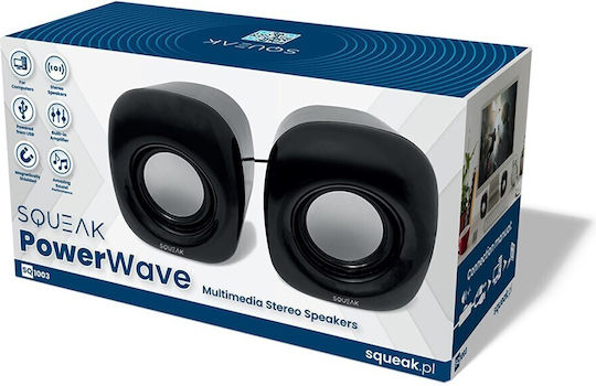 Gogroove PowerWave SQ1003 Ηχεία Υπολογιστή 2.0 με Ισχύ 8W σε Μαύρο Χρώμα