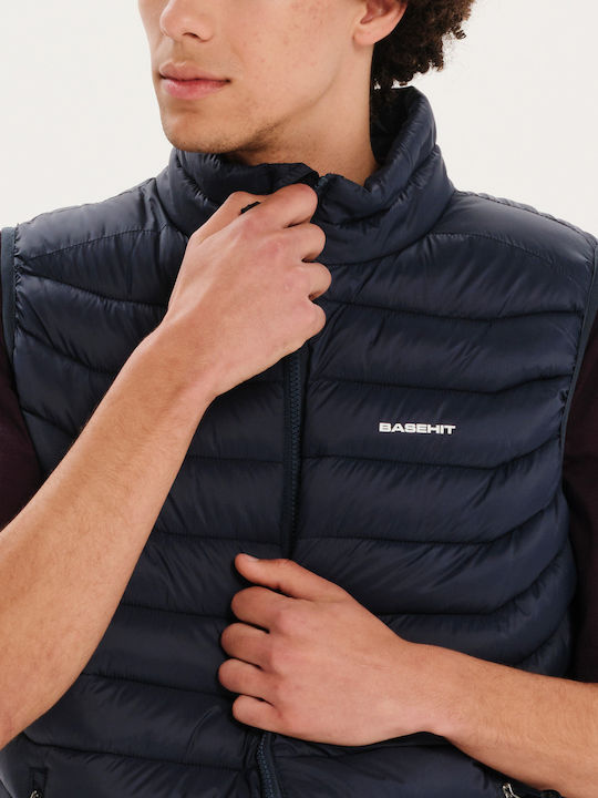 Ärmellos Winter Jacke Puffer Marineblau