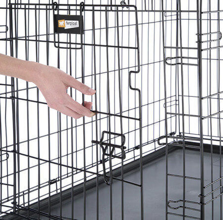 Ferplast Dog Wire Crate with 2 Doors Black 123.8x76.2x81.2cm 123.8x76.2x81.2cm