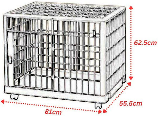 Vesta Dog Wire Cage Medium Beige Heavy Duty 81x55.5x62.5cm