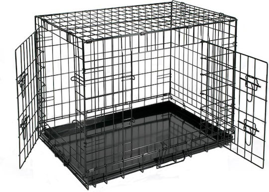 L Dog Wire Crate with 2 Doors 76x46x53cm