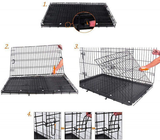 Fosvit Pupcorn Dog Wire Cage Small with 2 Doors Black 61x42x48.5cm