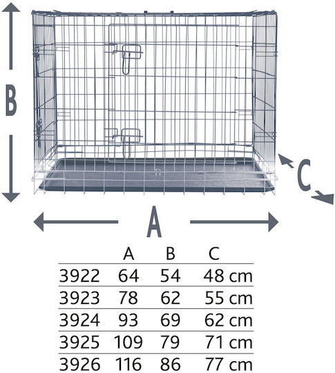 Trixie Wire Dog Cage Small with 2 Doors Silver 64x54x58cm