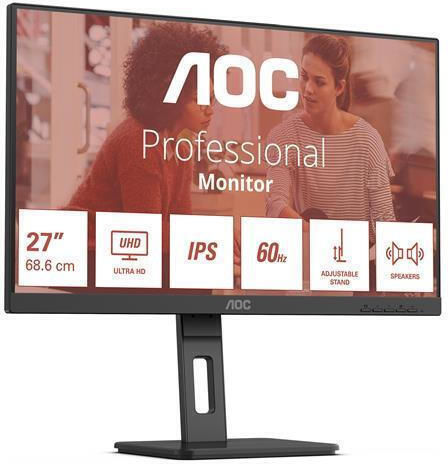 AOC U27E3UF IPS Monitor 27" 4K 3840x2160 with Response Time 4ms GTG