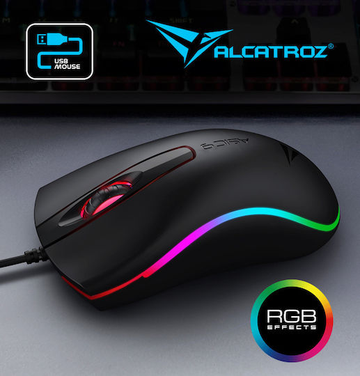 Alcatroz Asic 9 RGB FX Gaming Gaming Maus Schwarz