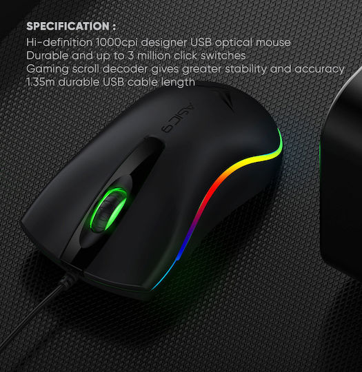 Alcatroz Asic 9 RGB FX Gaming Gaming Maus Schwarz
