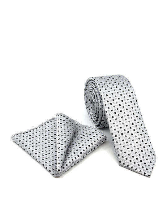 Legend Accessories Herren Krawatten Set Gedruckt in Silber Farbe