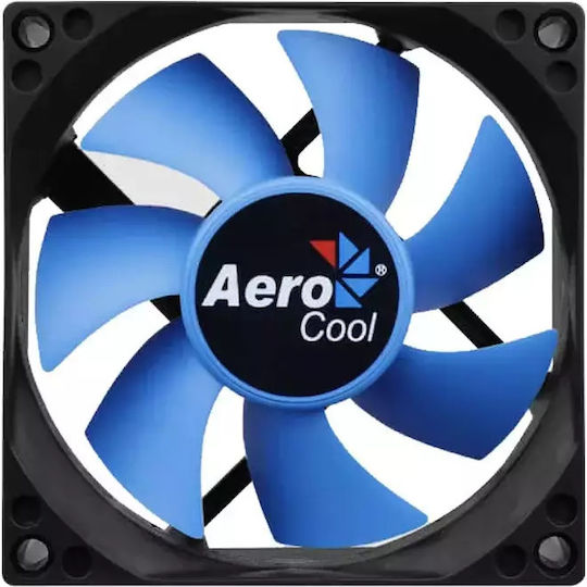 Aerocool Motion 8 Gehäuselüfter 80mm (2000rpm) Ohne LEDs Beleuchtung und Verbindung 4-Pin Molex Schwarz/Blau