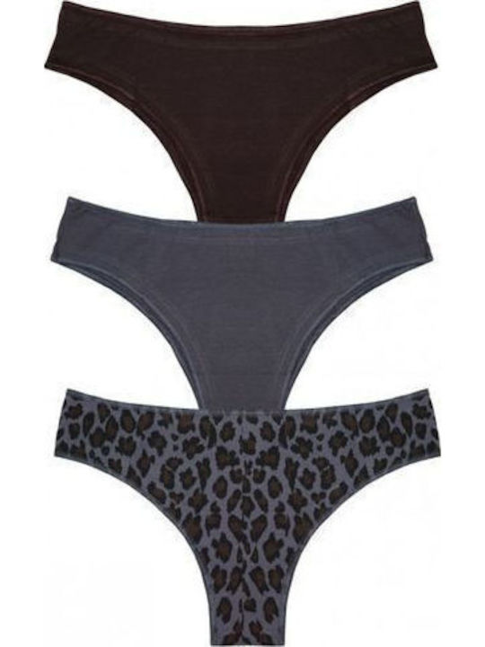 Βαμβακερά Γυναικεία Brazil 3Pack Black, Gray, Animal
