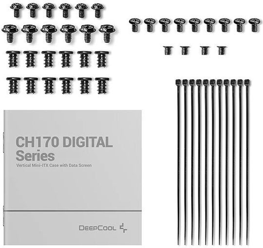 Deepcool CH170 Digital Gaming Mini-Turm Computergehäuse mit Seitenfenster Schwarz