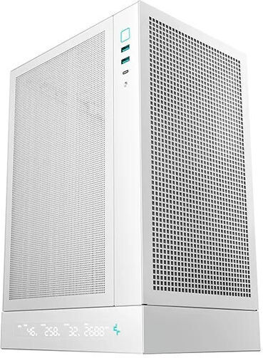 Deepcool CH170 Digital Геймърска Мини Кула Компютърна Кутия с Страничен Прозорец Бяла